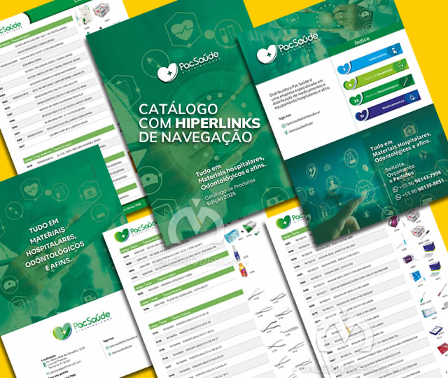Catálogo de Produtos com hiperlink de navegação